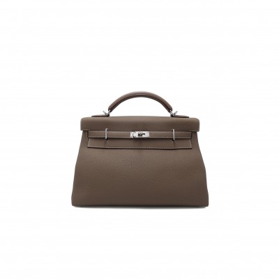 HERMES MASTER TOGO MAXI KELLY 42 RETOURNE PALLADIUM HARDWARE 19276 (42*27*17cm)